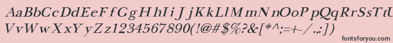NewbaskervilleCyrillicItalic Font – Black Fonts on Pink Background
