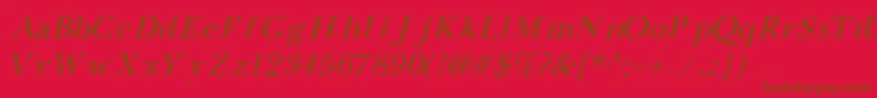 NewbaskervilleCyrillicItalic Font – Brown Fonts on Red Background
