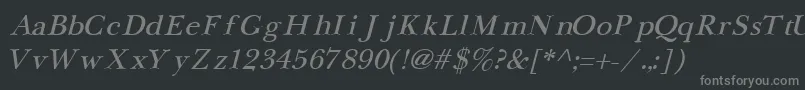 NewbaskervilleCyrillicItalic Font – Gray Fonts on Black Background