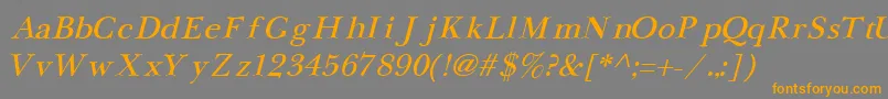 Lisätietoja NewbaskervilleCyrillicItalic-fontista NewbaskervilleCyrillicItalic-fontti – oranssit fontit harmaalla taustalla