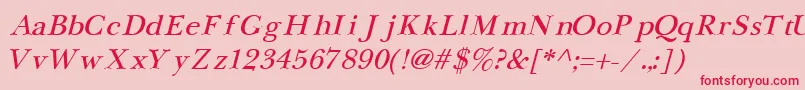 NewbaskervilleCyrillicItalic Font – Red Fonts on Pink Background