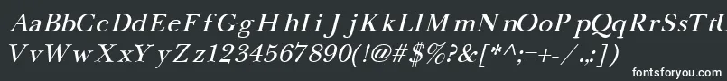 NewbaskervilleCyrillicItalic Font – White Fonts on Black Background