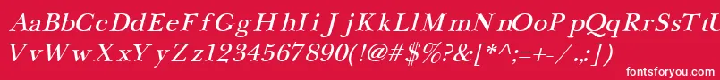 fuente NewbaskervilleCyrillicItalic – Fuentes Blancas Sobre Fondo Rojo