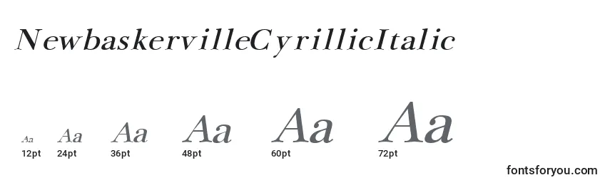 Размеры шрифта NewbaskervilleCyrillicItalic