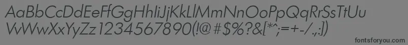 LimerickserialLightItalic Font – Black Fonts on Gray Background