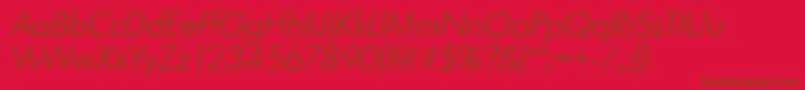 LimerickserialLightItalic Font – Brown Fonts on Red Background