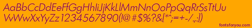 LimerickserialLightItalic Font – Purple Fonts on Orange Background