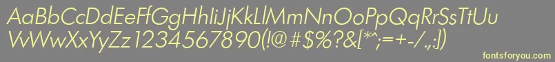 LimerickserialLightItalic Font – Yellow Fonts on Gray Background