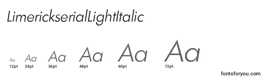 Размеры шрифта LimerickserialLightItalic