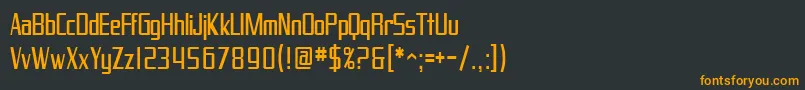 Fonte SfProverbialGothicCondensed – fontes laranjas em um fundo preto