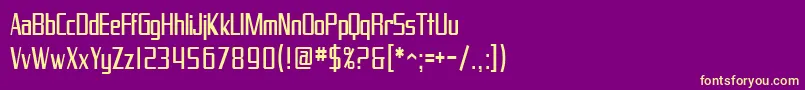 Czcionka SfProverbialGothicCondensed – żółte czcionki na fioletowym tle