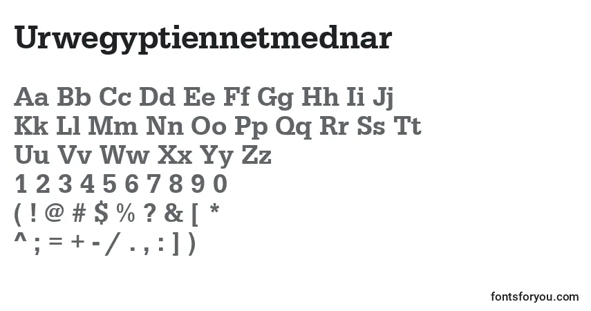 A fonte Urwegyptiennetmednar – alfabeto, números, caracteres especiais
