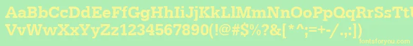 Urwegyptiennetmednar Font – Yellow Fonts on Green Background
