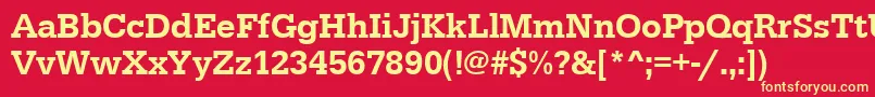 Urwegyptiennetmednar Font – Yellow Fonts on Red Background