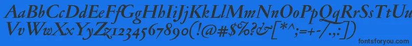 Шрифт JannonmedosfBolditalic – чёрные шрифты на синем фоне