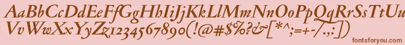 JannonmedosfBolditalic Font – Brown Fonts on Pink Background