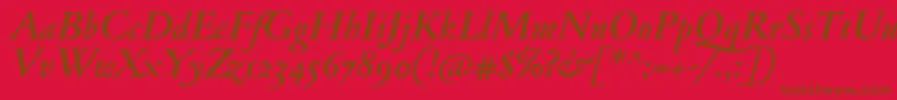 JannonmedosfBolditalic Font – Brown Fonts on Red Background