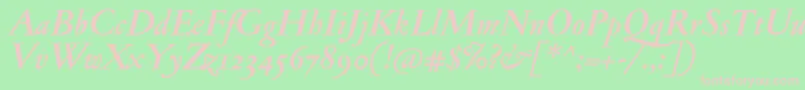 JannonmedosfBolditalic Font – Pink Fonts on Green Background