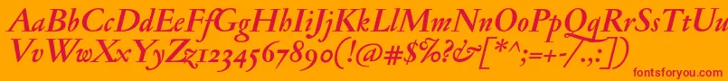 JannonmedosfBolditalic Font – Red Fonts on Orange Background