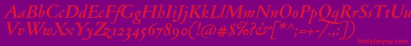 JannonmedosfBolditalic Font – Red Fonts on Purple Background