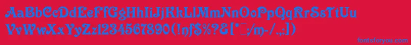 VictorianLetPlain.1.0 Font – Blue Fonts on Red Background