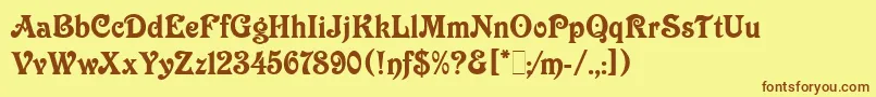 VictorianLetPlain.1.0 Font – Brown Fonts on Yellow Background