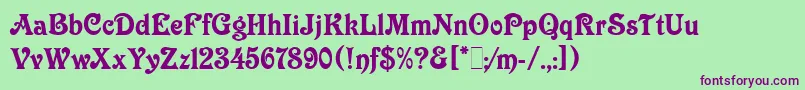 VictorianLetPlain.1.0 Font – Purple Fonts on Green Background