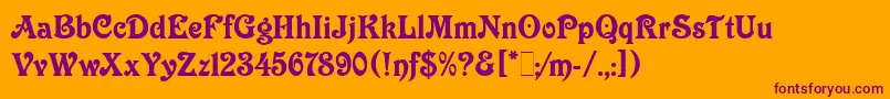 Шрифт VictorianLetPlain.1.0 – фиолетовые шрифты на оранжевом фоне