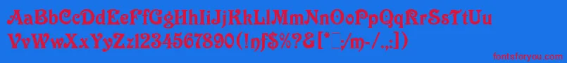 VictorianLetPlain.1.0 Font – Red Fonts on Blue Background