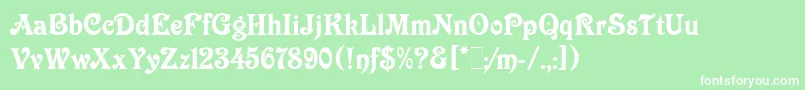 VictorianLetPlain.1.0 Font – White Fonts on Green Background