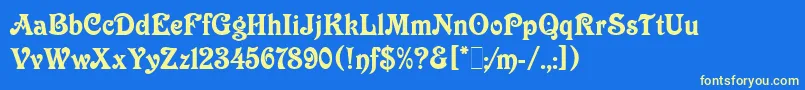 VictorianLetPlain.1.0 Font – Yellow Fonts on Blue Background