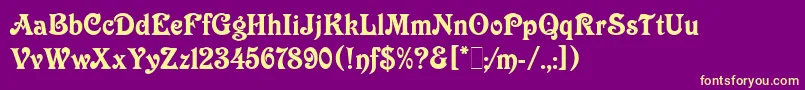 VictorianLetPlain.1.0 Font – Yellow Fonts on Purple Background