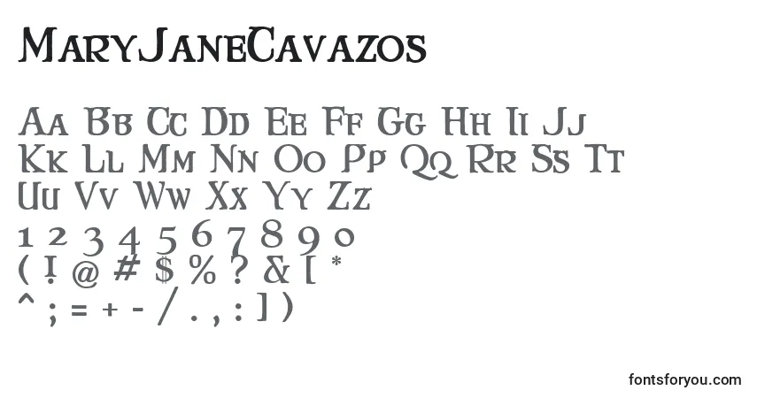 Czcionka MaryJaneCavazos – alfabet, cyfry, specjalne znaki