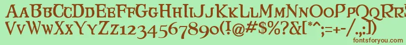 MaryJaneCavazos Font – Brown Fonts on Green Background