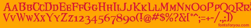 フォントMaryJaneCavazos – オレンジの背景に赤い文字