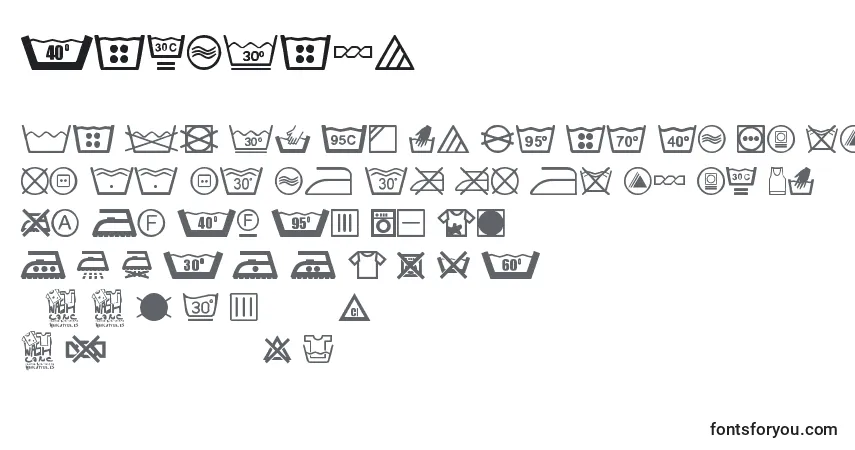 Schriftart WashCare – Alphabet, Zahlen, spezielle Symbole