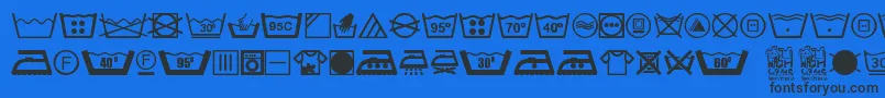 WashCare Font – Black Fonts on Blue Background