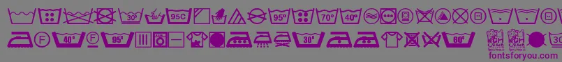 フォントWashCare – 紫色のフォント、灰色の背景