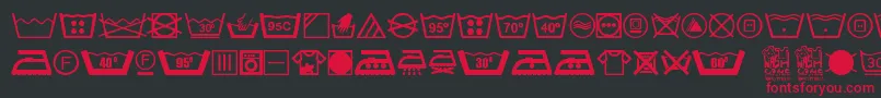 WashCare-Schriftart – Rote Schriften auf schwarzem Hintergrund