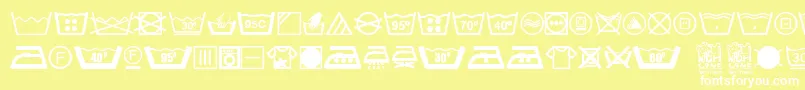 Шрифт WashCare – белые шрифты на жёлтом фоне