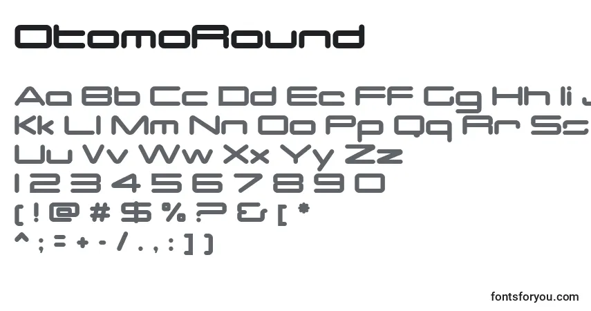 A fonte OtomoRound – alfabeto, números, caracteres especiais