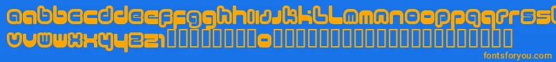 11.20-Schriftart – Orangefarbene Schriften auf blauem Hintergrund