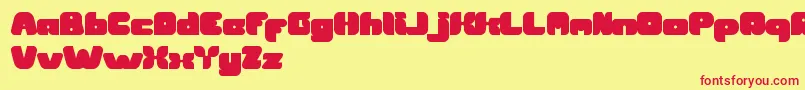 BritishPopMusic Font – Red Fonts on Yellow Background