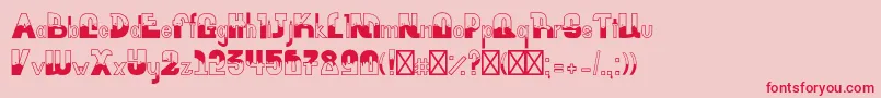 FloodwaterNormal Font – Red Fonts on Pink Background