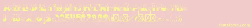 FloodwaterNormal Font – Yellow Fonts on Pink Background