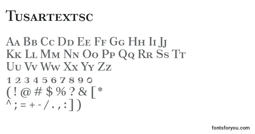 Schriftart Tusartextsc – Alphabet, Zahlen, spezielle Symbole