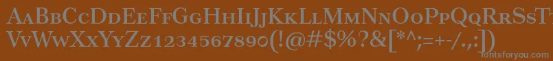 フォントTusartextsc – 茶色の背景に灰色の文字