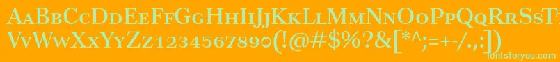 Weitere Informationen zur Tusartextsc-Schriftart Tusartextsc-Schriftart – Grüne Schriften auf orangefarbenem Hintergrund