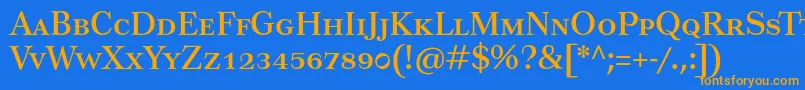 Tusartextsc Font – Orange Fonts on Blue Background