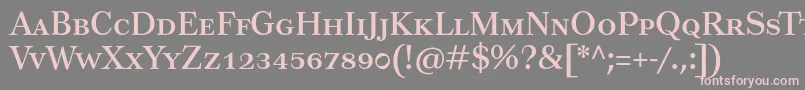 フォントTusartextsc – 灰色の背景にピンクのフォント